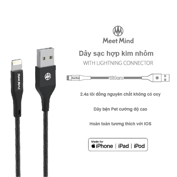 Đại lý thương hiệu Đài Loan｜Dây sạc APPLE Lightning MFI PET｜Yue Pin HUI