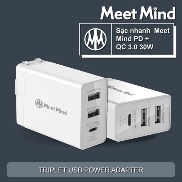 Đại lý thương hiệu Đài Loan｜Sạc nhanh Meet Mind PD+QC 3.0 30W｜Yue Pin HUI