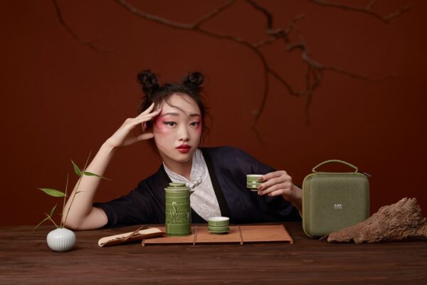 Đại lý thương hiệu Đài Loan｜ bộ pha trà trúc quân tử (Xanh men)｜Yue Pin HUI
